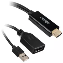 adapteris usb to hdmi - Adapteris Akasa AK-CBHD24-25BK HDMI female, DisplayPort   USB male, 0.25 m, juoda - 4 nuotrauka
