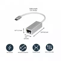 usb male to female - StarTech USB-C TO GBE ADAPTER - Sidabrinis/. - 3 nuotrauka
