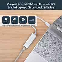 usb male to female - StarTech USB-C TO GBE ADAPTER - Sidabrinis/. - 4 nuotrauka