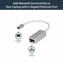 usb male to female - StarTech USB-C TO GBE ADAPTER - Sidabrinis/. - 5 nuotrauka