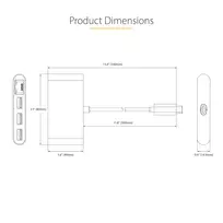 ethernet usb c hub - StarTech 3-PORT USB-C HUB WITH GIGABIT/ETHERNET PORTABLE LAPTOP HUB - 2 nuotrauka