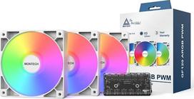 120mm argb pack - Montech GF120 PWM ARGB 120mm White 3 vnt. - 3 nuotrauka