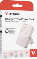 10000 power bank - Verbatim Charge 'n' Go Magnetic Wireless Power Bank with Stand, 10000mAh, pink - 6 nuotrauka