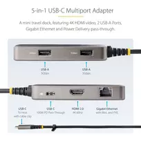 travel adapter - StarTech USB-C MULTIPORT ADAPTER HDMI/HDMI MINI TRAVEL DOCKING STATION - 2 nuotrauka
