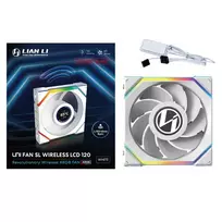 lian li lcd reverse fan - Lian Li UNI FAN SL Wireless LCD 120 Reverse Blade Balta (White) - 2 nuotrauka