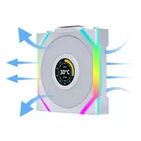 lian li lcd reverse fan - Lian Li UNI FAN SL Wireless LCD 120 Reverse Blade Balta (White) - 5 nuotrauka