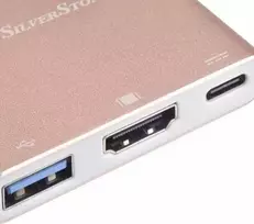 hdmi female hdmi male - Adapteris SilverStone USB-C - HDMI/USB/USB-C USB-C male, HDMI/USB/USB-C female, rožinė - 4 nuotrauka
