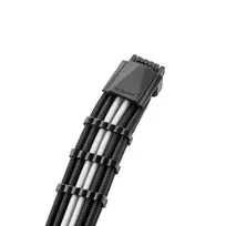 12vhpwr laidas - CableMod PRO ModMesh 12VHPWR Cable Extension Kit / CM-PCAB-16P3KIT-NKKW-3PK-R-SS / Juodas (Black) / Baltas (White) - 3 nuotrauka