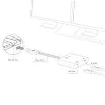 adapteris usb to hdmi - j5create JUA365 USB ekrano adapteris 3840 x 2160 px Sidabrinis (Silver) - 2 nuotrauka