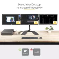 displayport kabelis 4k - StarTech MST14DP123DP DisplayPort 1.4 3x DisplayPort Juodas (Black) - 3 nuotrauka