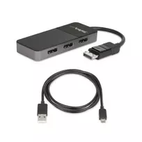 displayport kabelis 4k - StarTech MST14DP123DP DisplayPort 1.4 3x DisplayPort Juodas (Black) - 4 nuotrauka