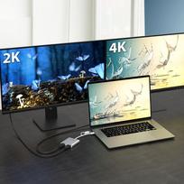 adapteris usb to hdmi - j5create USB-C į dvigubą HDMI kelių monitorių adapteris JCA365-N Sidabrinis (Silver) - 3 nuotrauka
