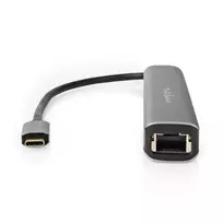 nesiojamu kompiuteriu laidai - Nedis USB Multi-Port-Adapteris USB 3.2 Gen1 6-in-1 - USB-C™ Stecker, HDMI™ Ausgang, RJ45 Buchse, 2x USB-A Buchse, 2x USB-C™, 5Gbps, grau - 2 nuotrauka