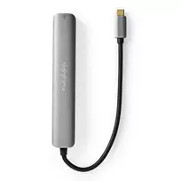 nesiojamu kompiuteriu laidai - Nedis USB Multi-Port-Adapteris USB 3.2 Gen1 6-in-1 - USB-C™ Stecker, HDMI™ Ausgang, RJ45 Buchse, 2x USB-A Buchse, 2x USB-C™, 5Gbps, grau - 8 nuotrauka