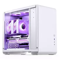 micro atx korpusas - Kompiuterio korpusas Jonsbo U4 MINI WHITE, skaidri/balta - 2 nuotrauka