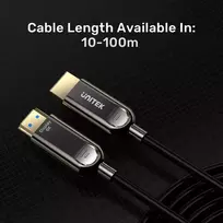 hdmi 2.1 unitek - Unitek HDMI 2.1 AOC optinis kabelis 40m / C11085GY01-40M / Juodas (Black) - 5 nuotrauka