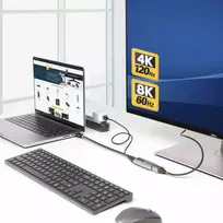 adapteris usb to hdmi - StarTech 148B-HDMI-DP-8K HDMI į DisplayPort adapteris 0.3m Juodas, Sidabras (Black, Silver) - 3 nuotrauka