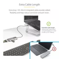 adapteris usb to hdmi - StarTech 167B-USBC-MULTIPORT USB-C Multiport Adapter Juodas (Black) - 5 nuotrauka