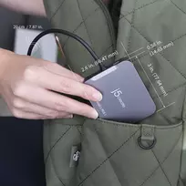 usb c adapteris - j5create JCD3191-N USB-C dokų stotelė 3.2 Gen 2 Pilka (Gray) - 2 nuotrauka