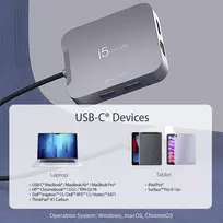 usb c adapteris - j5create JCD3191-N USB-C dokų stotelė 3.2 Gen 2 Pilka (Gray) - 3 nuotrauka