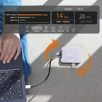 usb c adapteris - j5create JCD3191-N USB-C dokų stotelė 3.2 Gen 2 Pilka (Gray) - 4 nuotrauka
