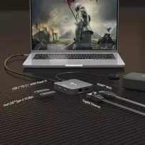 usb c adapteris - j5create JCD3191-N USB-C dokų stotelė 3.2 Gen 2 Pilka (Gray) - 7 nuotrauka