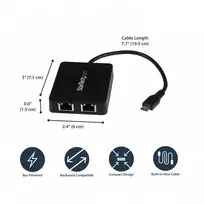 dvigubas usb laidas - „StarTech“ USB-C Į DVIGUBAS GBE ADAPTERIS / ĮVESTIS - 3 nuotrauka
