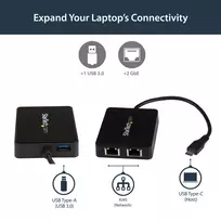 dvigubas usb laidas - „StarTech“ USB-C Į DVIGUBAS GBE ADAPTERIS / ĮVESTIS - 5 nuotrauka
