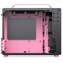 micro atx korpusas - Jonsplus Z20 Micro-ATX korpusas su nešiojimo rankena Juodas/Rožinis (Black/Pink) - 2 nuotrauka