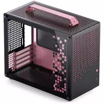 micro atx korpusas - Jonsplus Z20 Micro-ATX korpusas su nešiojimo rankena Juodas/Rožinis (Black/Pink) - 4 nuotrauka
