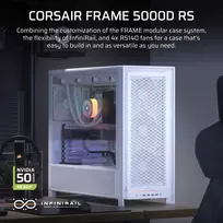 pc case - Corsair Frame 5000D PC-kompiuterio korpusas, Midi-Tower, E-ATX, Tempered Glass - baltos spalvos - 2 nuotrauka