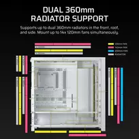 pc case - Corsair Frame 5000D PC-kompiuterio korpusas, Midi-Tower, E-ATX, Tempered Glass - baltos spalvos - 3 nuotrauka