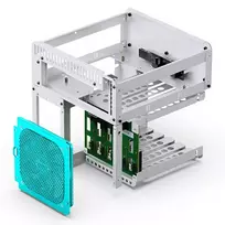 mini ventiliatorius - Jonsbo N2 Mini-ITX NAS kompiuterio korpusas - baltos spalvos - 8 nuotrauka