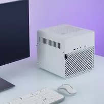 mini ventiliatorius - Jonsbo N2 Mini-ITX NAS kompiuterio korpusas - baltos spalvos - 9 nuotrauka