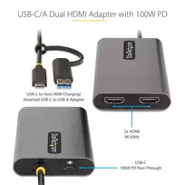 adapteris usb to hdmi - StarTech USB-C to Dual-HDMI Adapter / 109B-USBC-HDMI - 2 nuotrauka