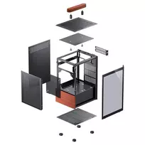 pc case - Jonsbo T6 Mini-Tower, Mini-ITX, Tempered Glass, Medinė - Juodas (Black) - 5 nuotrauka