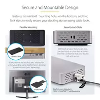 usb 100w laidas - StarTech USB4 Docking Station Dual 4K 155UE-USB4-DOCK Sidabras (Silver) - 4 nuotrauka