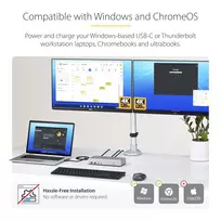 usb 100w laidas - StarTech USB4 Docking Station Dual 4K 155UE-USB4-DOCK Sidabras (Silver) - 7 nuotrauka