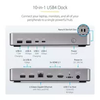 usb 100w laidas - StarTech USB4 Docking Station Dual 4K 155UE-USB4-DOCK Sidabras (Silver) - 8 nuotrauka