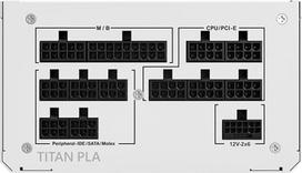 baltas psu - Montech Titan PLA 1200W 80 PLUS Platinum Modular Baltas (White) - 4 nuotrauka