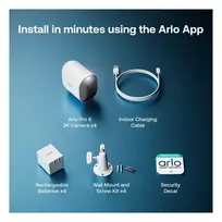 arlo kameros - Arlo Pro 6 4-CAM VMC4470P-100EUS - 7 nuotrauka