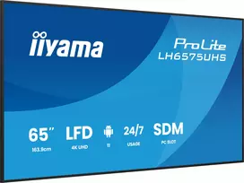 4k monitorius - Iiyama ProLite LH6575UHS-B2AG 65" 4K UHD Professional Digital Signage 24/7 display featuring Android OS, FailOver and Intel SDM slot - 7 nuotrauka