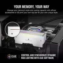 16 gb ram - Corsair Dominator Titanium RGB Baltas (White) DDR5 64GB (4x16GB) 6000MHz CMP64GX5M4B6000C36W - 5 nuotrauka