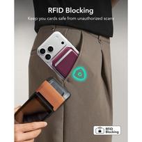 magsafe wallet deklas - ESR Classic RFID Magnetic MagSafe Wallet Stand Dark Cherry (Tamsiai bordo) - 4 nuotrauka