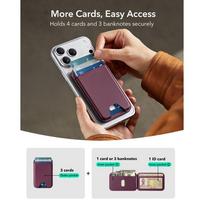 magsafe wallet deklas - ESR Classic RFID Magnetic MagSafe Wallet Stand Dark Cherry (Tamsiai bordo) - 5 nuotrauka