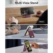 magsafe wallet deklas - ESR Classic RFID Magnetic MagSafe Wallet Stand Dark Cherry (Tamsiai bordo) - 6 nuotrauka