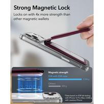 magsafe wallet deklas - ESR Classic RFID Magnetic MagSafe Wallet Stand Dark Cherry (Tamsiai bordo) - 7 nuotrauka