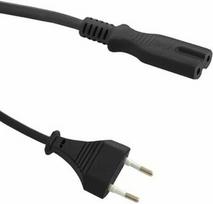 cable power - Qoltec AC Power Cable 2pin 1.4m Black - 1 nuotrauka