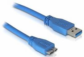 usb 3.0 a micro b - Delock Cable USB / USB-micro Blue 1m - 1 nuotrauka