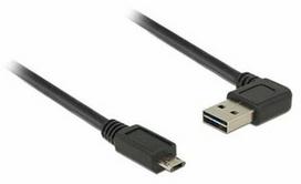Delock Cable Angled USB / Micro USB Black 1m